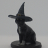 Cat with a Witch Hat print image