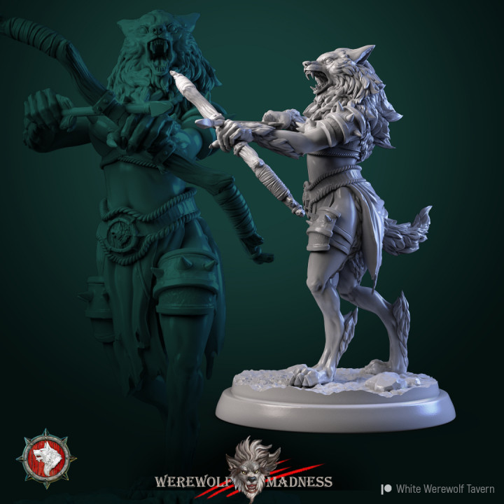 Werewolf warrior female 5 32mm pre-supported