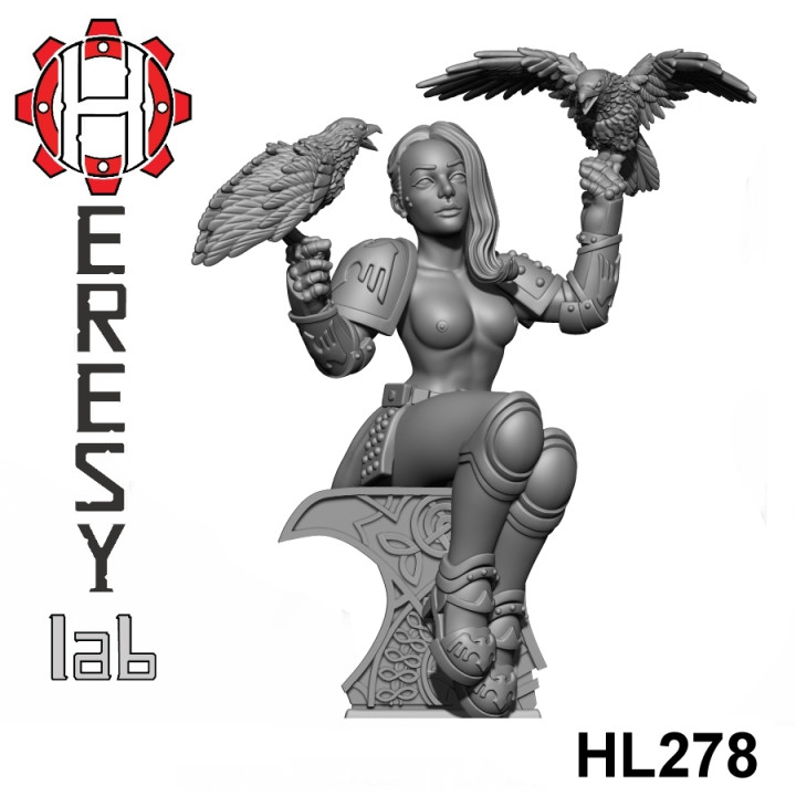 HL278 - Heresylab - SciFi Female PinUp Raven Guard Topless