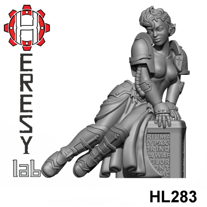 HL283 - Heresylab - SciFi Female PinUp Templar maiden topless