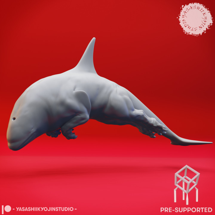 Swimming Akhlut - Tabletop Miniature (Pre-Supported) image