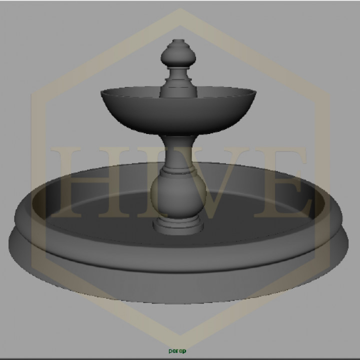 free 3d model fountain (stl) can use it with 3d printer or use in cg scene in maya , 3dmax or any 3d software image