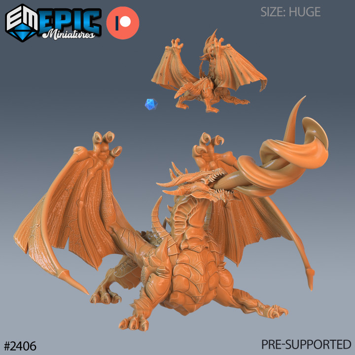 Gray Dragon Breath Attack / Legendary Drake / Winged Mountain Encounter / Magical Beast