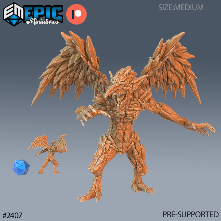Ice Mephit / Evil Crystal Imp / Winged Humanoid / Snow Elemental / Iceland Encounter image