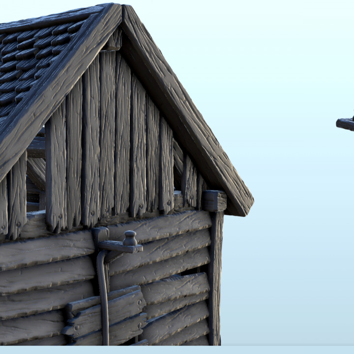 Abandoned house with tree trunk (1) - Six Gun Sound Desperado Old Chronicles Gunfight Gutshot Blackwater Gulch