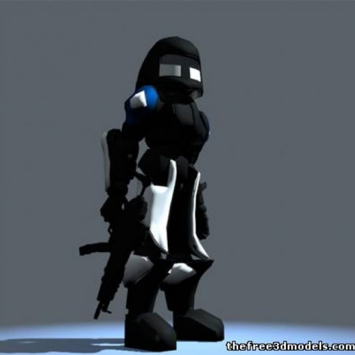 Futuristic Soldier 3D Model - Shadow fight 2 image