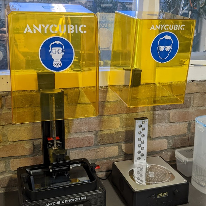 Resin printer cover hanger