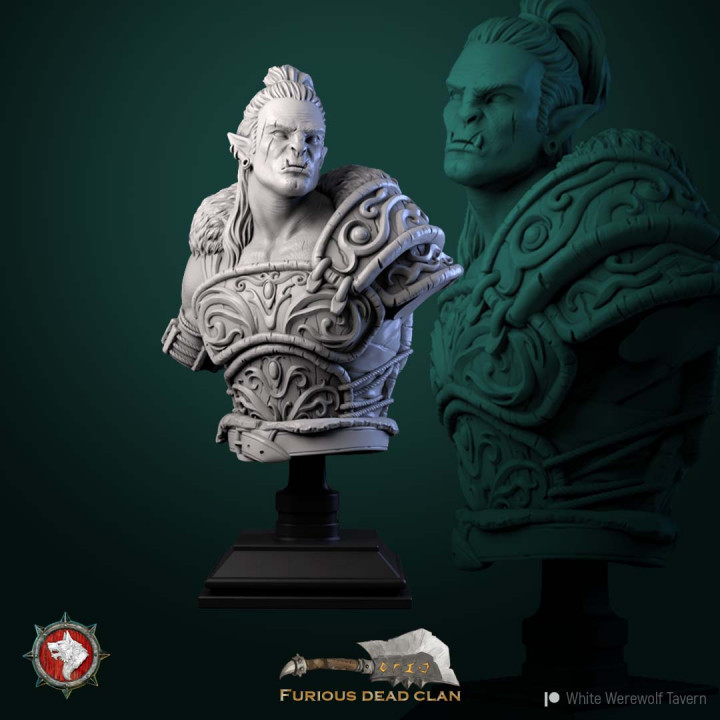 Larsael orc hunter bust pre-supported
