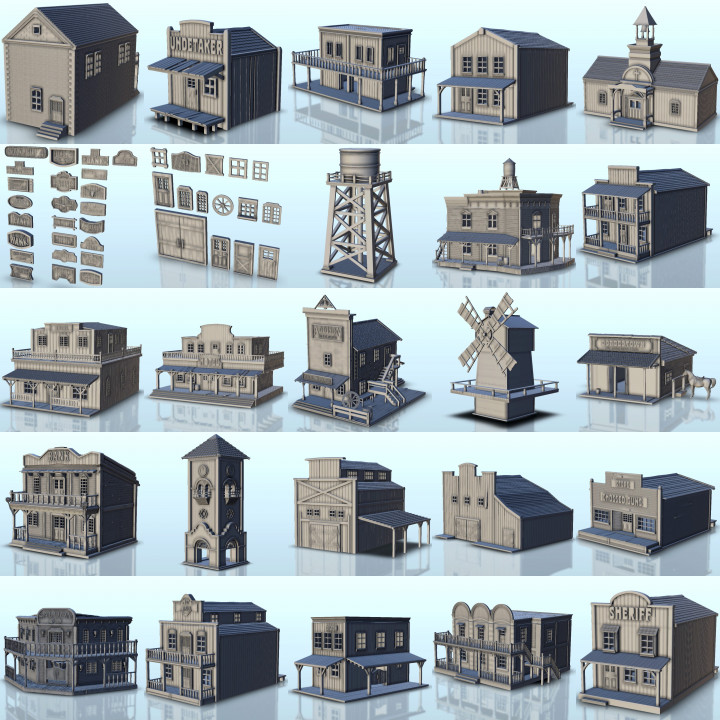 3D Printable Wild West building pack No. 1 - Six Gun Sound Desperado ...