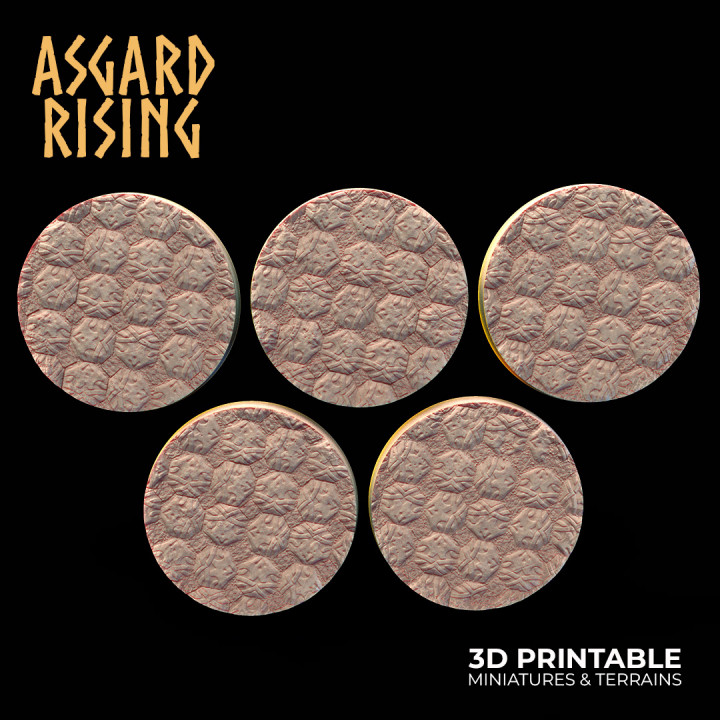 Tavern Tiles - 5x 25mm Round Base /Pre-supported/