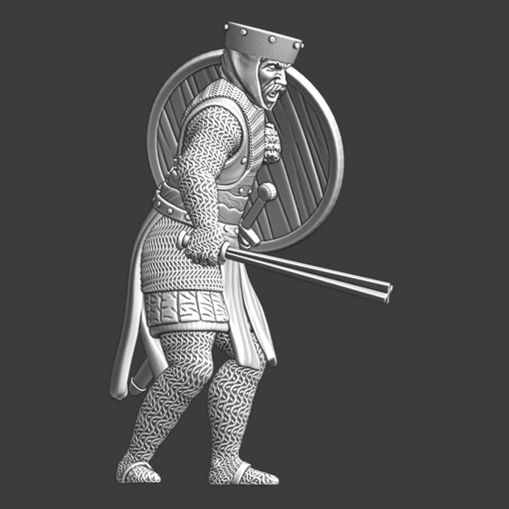 Medieval infantryman with barmace image