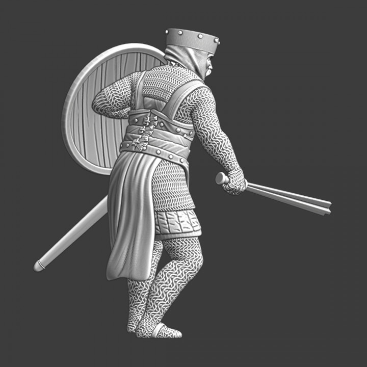 Medieval infantryman with barmace image