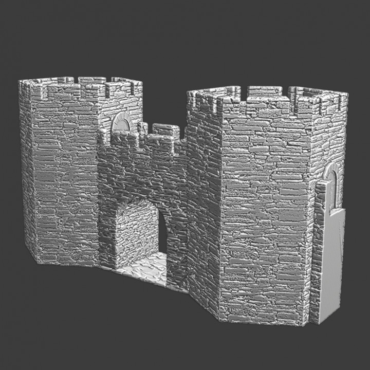 Medieval Gate with Hexagonal towers - Modular Castle System image