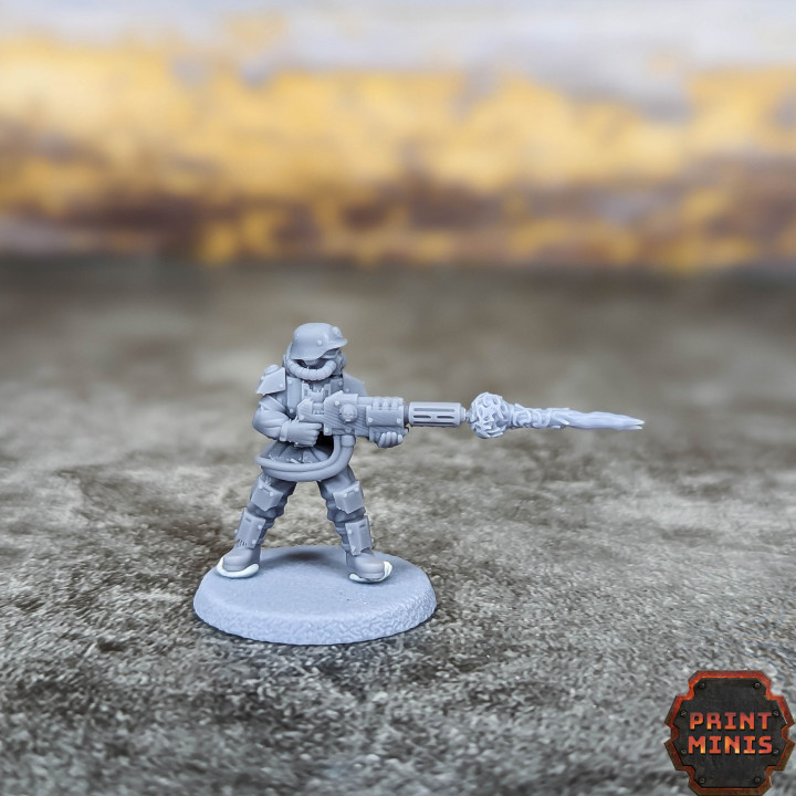 3D Printable Fusion Gun Troops x2 by Print Minis