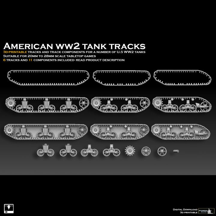American WW2 Tank Tracks And Components image