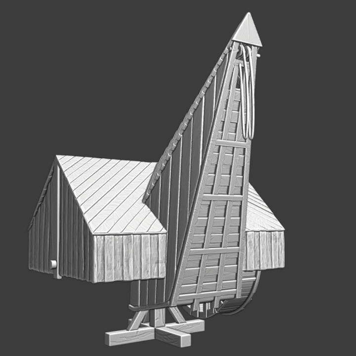 Medieval large harbour crane image