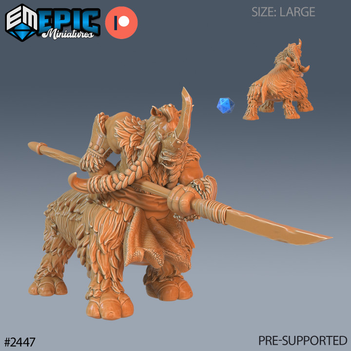 Rhino Centaur Spear / Rhinofolk Warrior / Snow Cavalry / Ice Land Guardian image