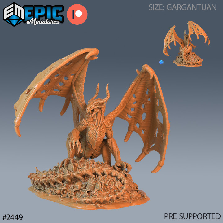 Skull Dragon / Legendary Undead Drake / Winged Mountain Encounter / Skeleton Army image