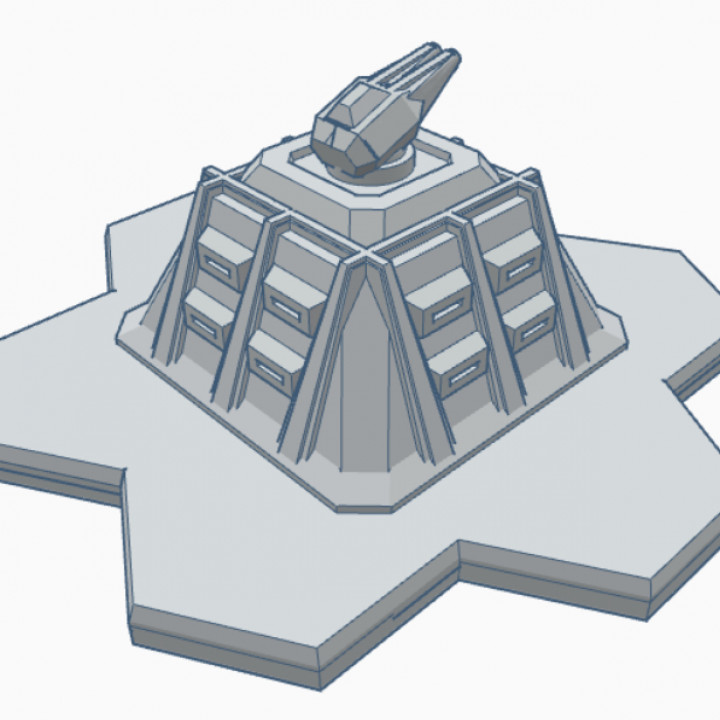 Dual Gun Turret Emplacement hex based MilHB033