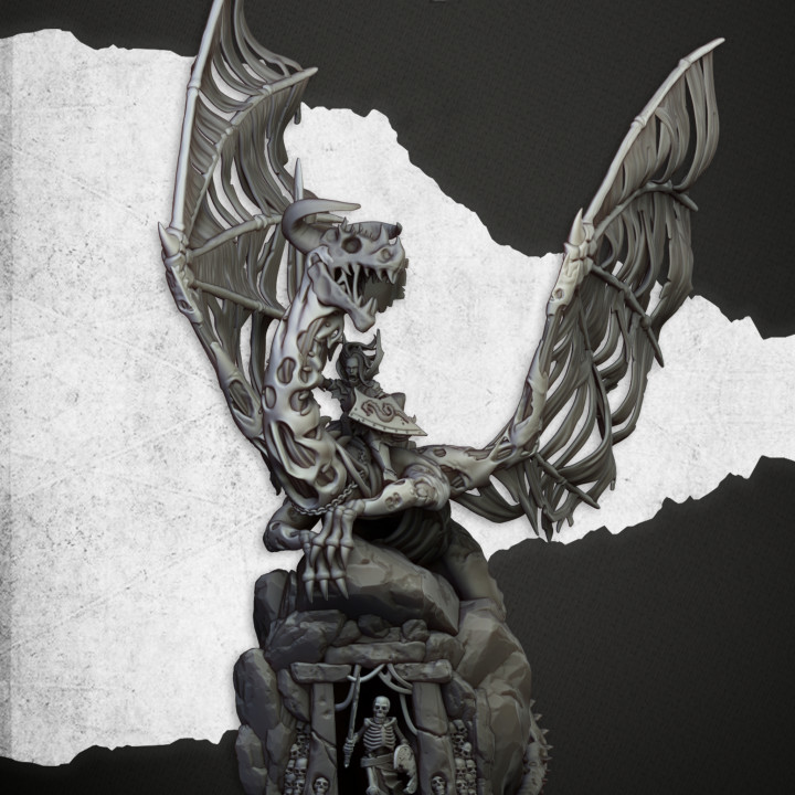 Vampire Lady on Zombie Dragon - Highlands Miniatures image