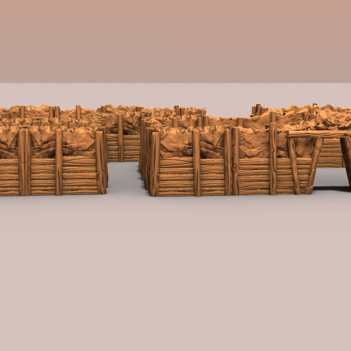 Interior Mine Walls:15 Walls, modular with 6x2mm Magnet Slots image