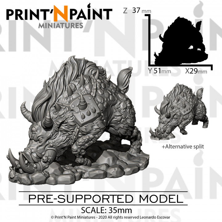 3D Printable Demonic Boar by Leonardo Escovar