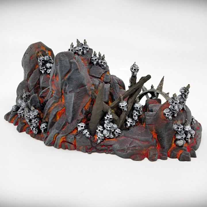 3D Printable Craggy Outcropping B - Grimdark Version By Terrainify