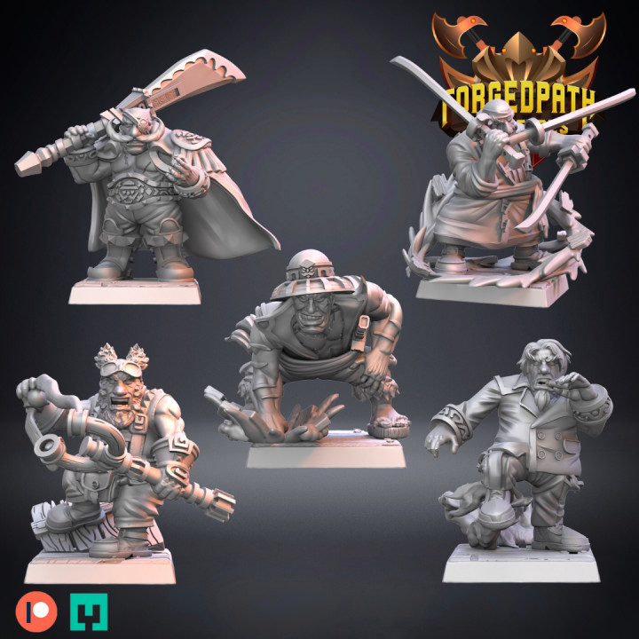 3d Printable White Beards Pirates Dwarf Pirates Bundle By Forged Path Miniatures 