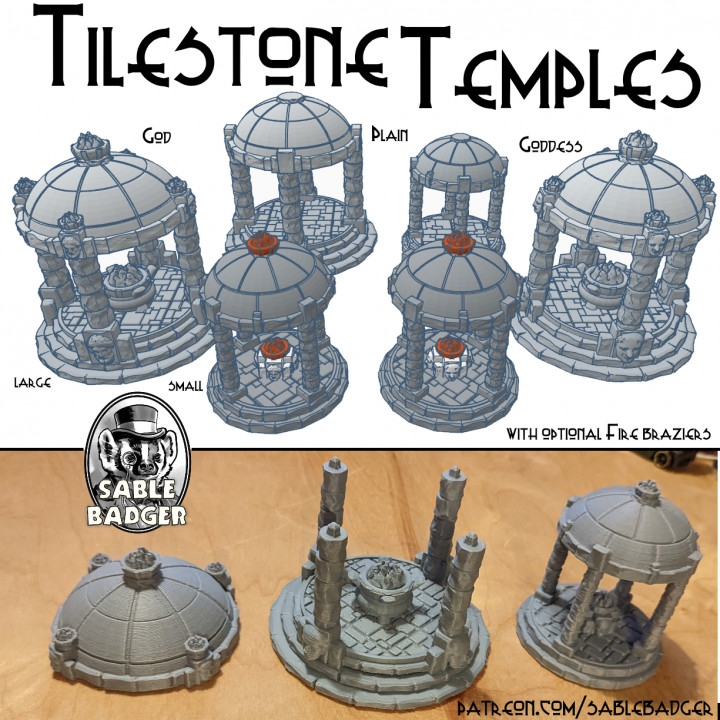 Tilestone Temples for Wargaming and D&D