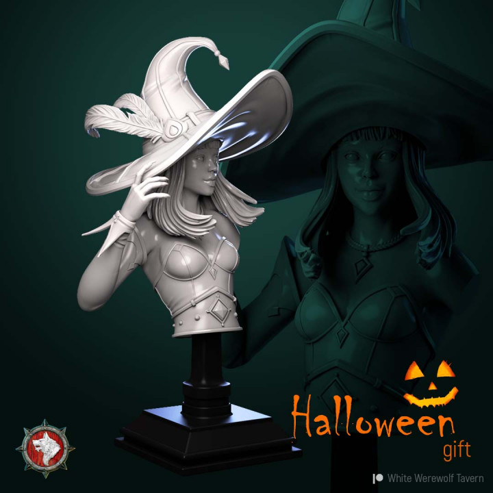 Halloween Witch bust pre-supported