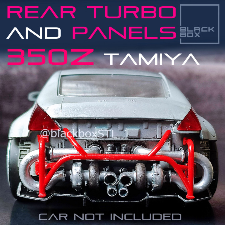 Rear Mounted Turbos with rear panels For 350Z Tamiya 1/24 MODELKIT image