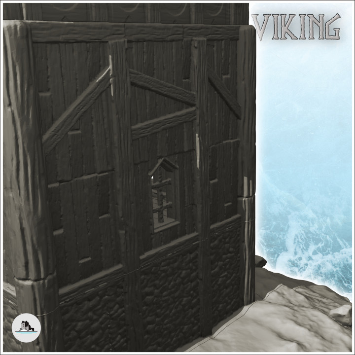 Large wooden and stone Viking house with carved stairs and accessories (5) - Alkemy Lord of the Rings War of the Rose Warcrow Saga image