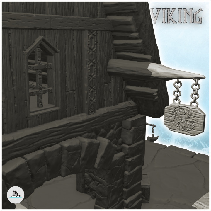 Large Viking mansion with stairs and canopy (11) - Alkemy Lord of the Rings War of the Rose Warcrow Saga