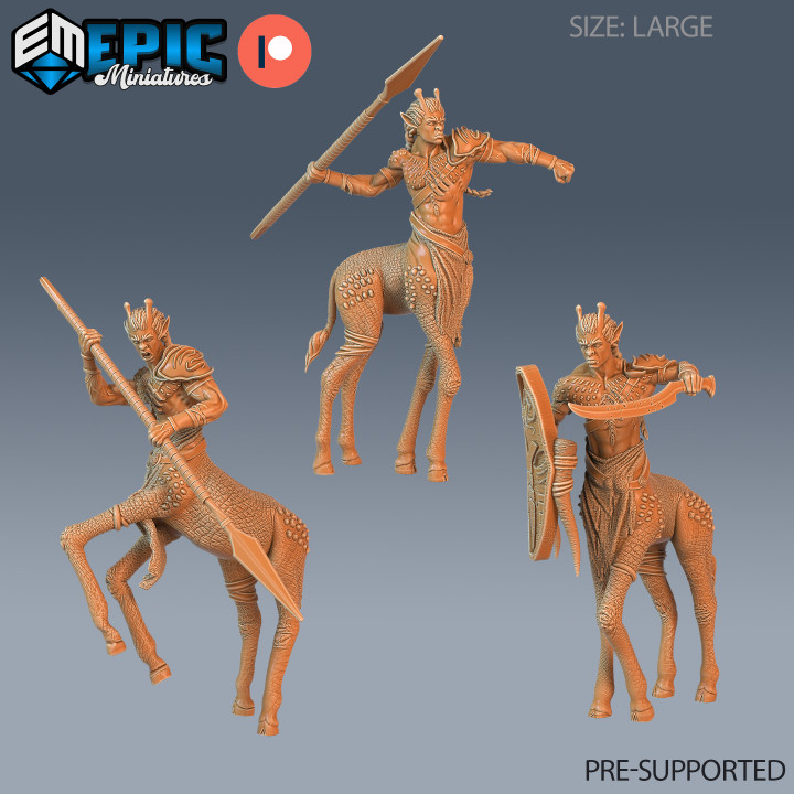 Giraffe Centaur Set / African Tribe Warrior / Utopian Cavalry / Wild Animal Human Hybrid image