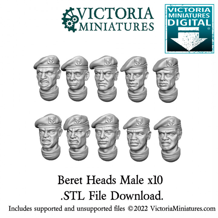 Beret Heads Male for plastic Kasrkin x10 image