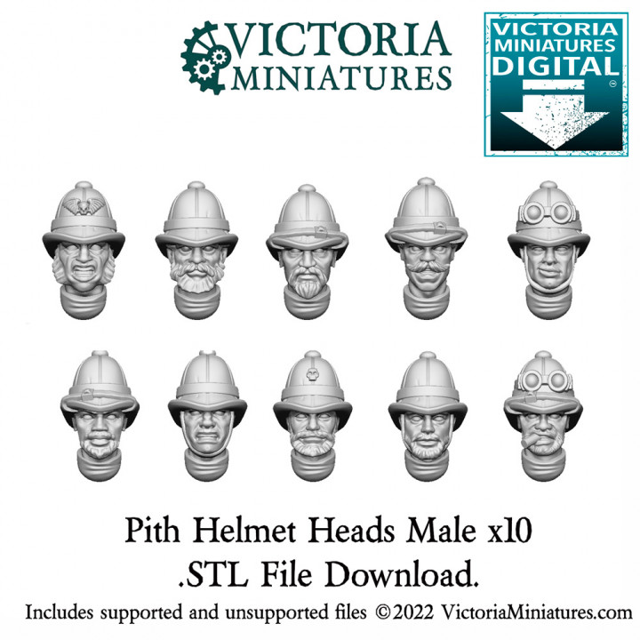 Pith Helmet Heads Male for plastic Kasrkin image