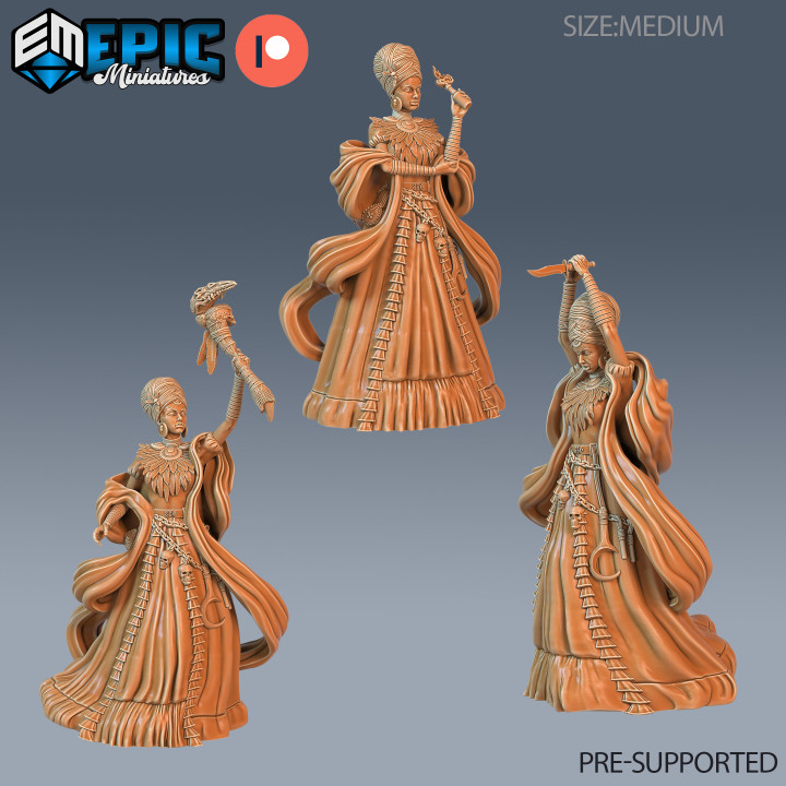 3d Printable Southern Queen Set African Tribe Utopian Leader