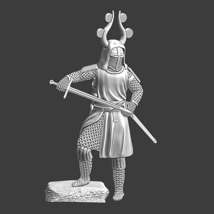 Medieval Danish King Valdemar - sheathing his sword image