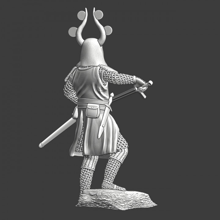 Medieval Danish King Valdemar - sheathing his sword image