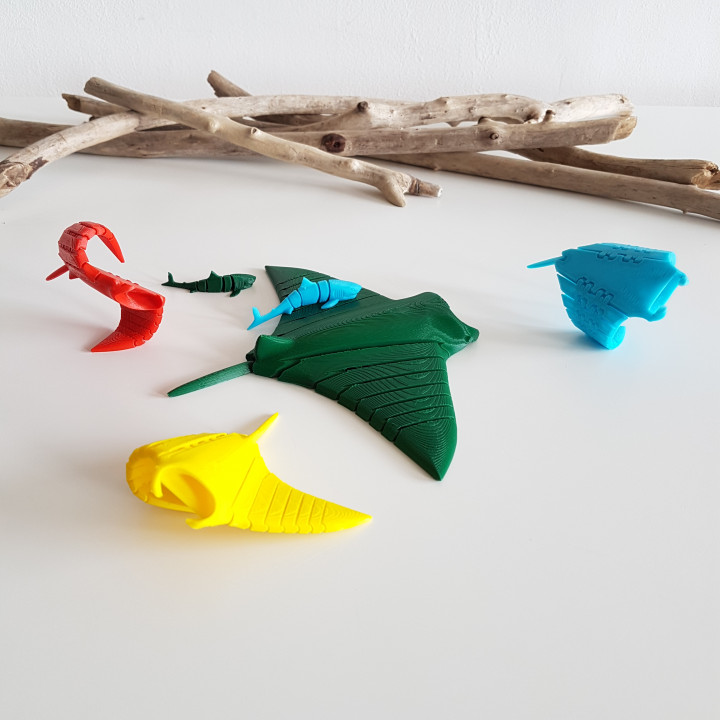 3D Printable Manta Ray Flexi by Boby Green Creations