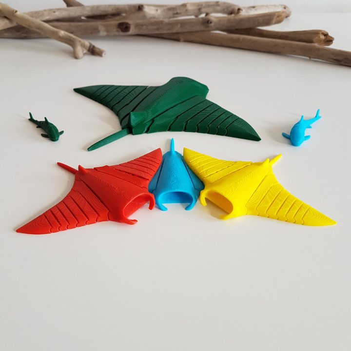 3D Printable Manta Ray Flexi by Boby Green Creations