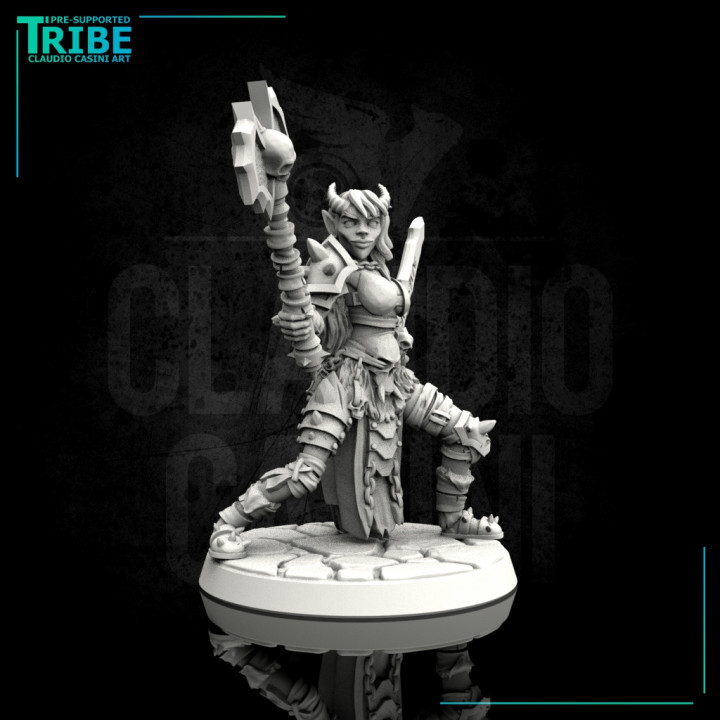 3D Printable (Bundle) Tiefling barbarian squad by Claudio Casini Art