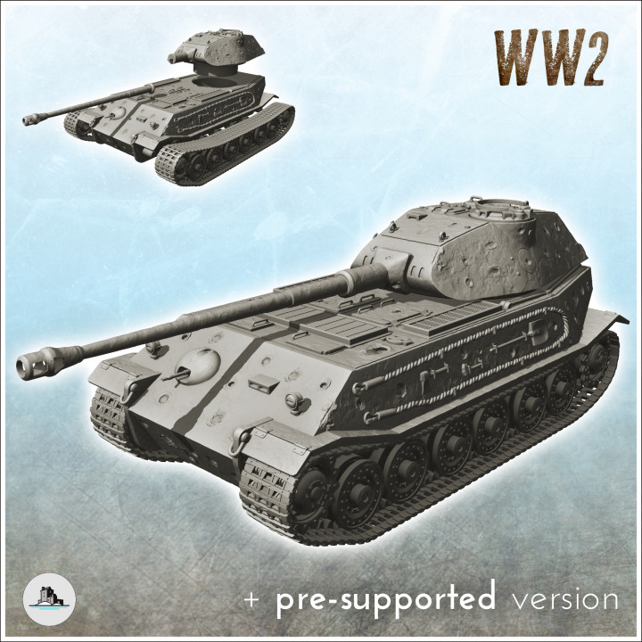 3D Printable Panzer VI Tiger II VK 45.02 (P) - WW2 German Flames