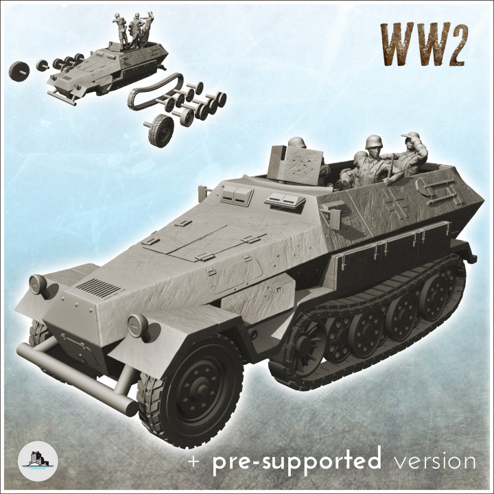 3D Printable Sd.Kfz. 251-1 Ausf. A - WW2 German Flames of