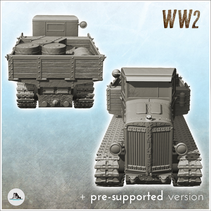 Komintern heavy artillery tractor - WW2 USSR Russia Flames of War Bolt Action Command Blitzgrieg image