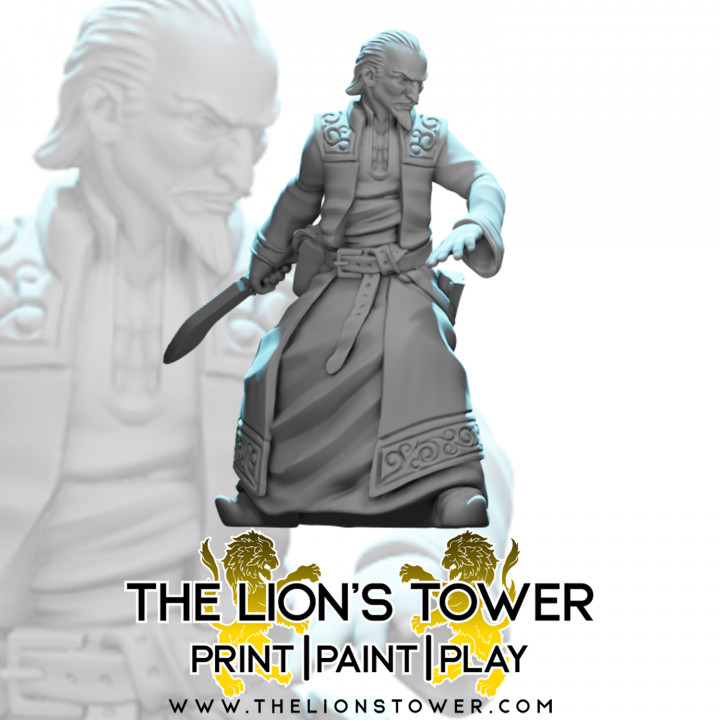 Altair Fask - Human Spy, Combat ready (32mm scale presupported miniature) image