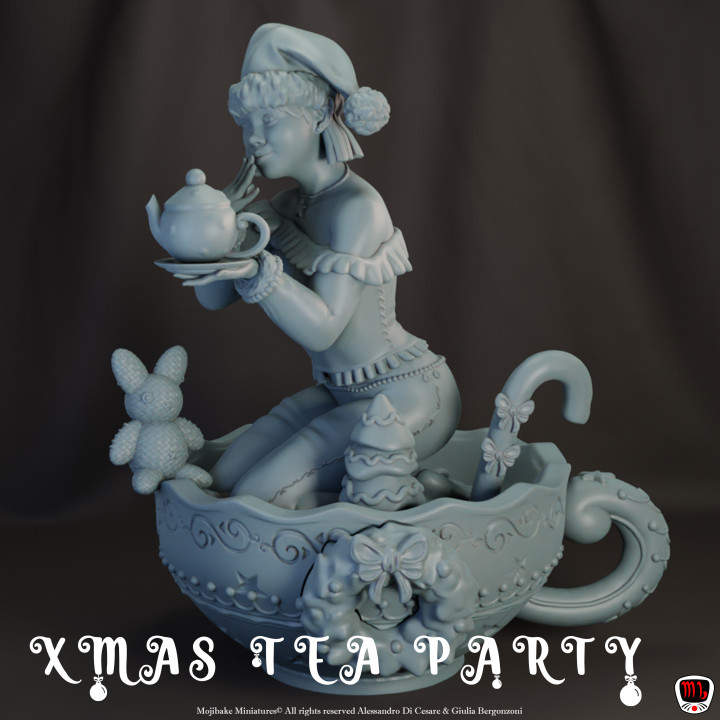 Xmas Tea Party | Cute Christmas Girl, Luna + FREE Bust! image