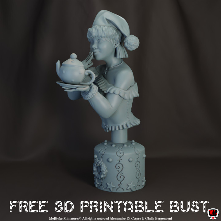 Xmas Tea Party | Cute Christmas Girl, Luna + FREE Bust! image