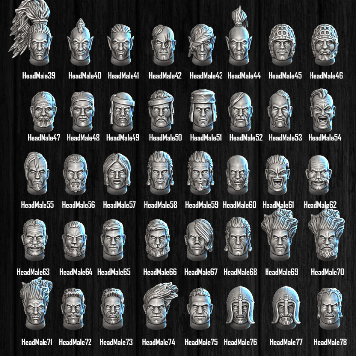 The Unlawful Bunch Fantasy Miniatures Heads Pack image