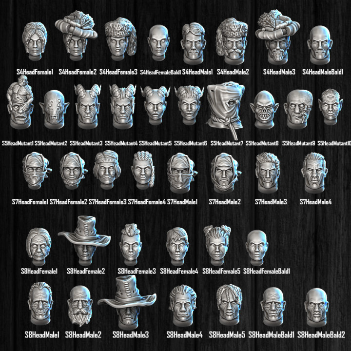 The Unlawful Bunch Fantasy Miniatures Heads Pack image